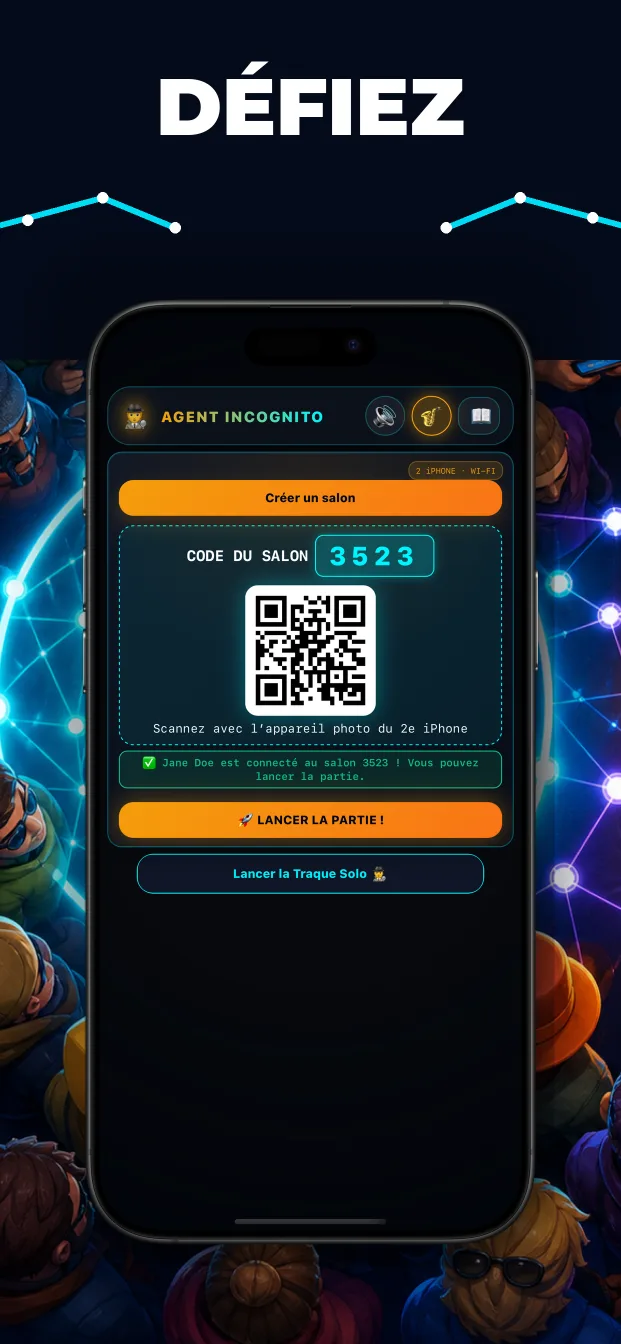 Salon multijoueur avec QR code